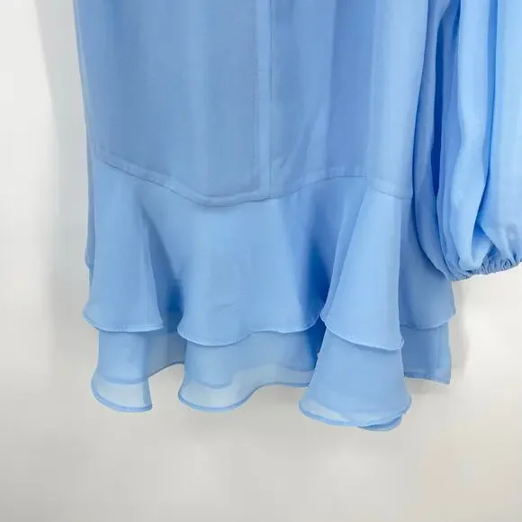 michael costello blue dress One Shoulder Sleeveless Satin Pleated Long Bridesmaid Dress